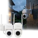 Set of 2 outdoor 2K WiFi surveillance cameras, IP65 weatherproof: 355‑degree ...