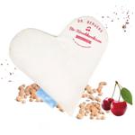 Comodo cuscino con noccioli di ciliegia bio, forma a cuore 23 x 23 cm: natura...