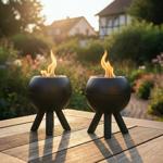 2er-Set Mini Tischfeuer Outdoor, rauchfrei – Kompakte Feuerstelle aus Metall,...