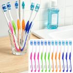 Toothbrushes pack of 12 with tongue cleaner – hard manual toothbrush set in 4...