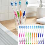 Toothbrushes 12-pack with tongue cleaner – medium manual toothbrush set in 4 ...