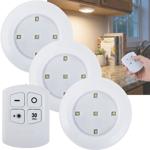 Lampes LED sous meuble set de 3 avec télécommande & fonction tactile – à pile...