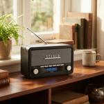 Edles Retro Tischradio: DAB+ Digitalradio, FM, Bluetooth, Wecker - Multifunkt...