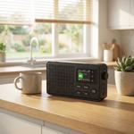Mini DAB+ & FM Radio Bluetooth, alarm clock: clear sound, 1900mAh battery, 1....