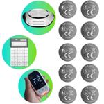 Set of 10 CR2450 coin cells - Powerful 3V lithium batteries with 600mAh - Hig...