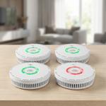 Set of 4 life-savers with dual function: smoke and carbon monoxide (CO) detec...