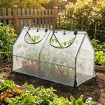 Foil greenhouse 120x60x60 cm, tomato house with A-roof, 16 mm galvanized stee...