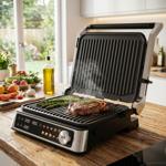 Versatile grill a contatto con display a colori e 2 zone: potente grill elett...