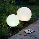 Set di sfere luminose solari LED, Ø20 e Ø30 cm, RGBW con telecomando, 60 lm, ...
