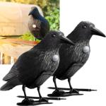 2er-Set Realistische Vogelabwehr Krähe mit Sound: Batteriebetriebener Raben V...
