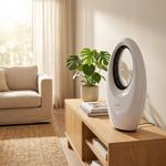 Ventilateur de table sans pales blanc – ventilateur colonne sûr avec oscillat...