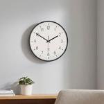 Klassische Funkwanduhr, kein störendes Ticken - Moderne Wanduhr Weiss/Schwarz...