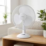 Ventilateur de table blanc puissant – ventilateur avec oscillation et 3 vites...