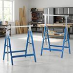 Set di 2 cavalletti pieghevoli regolabili in altezza 800–1300 mm, robusta str...