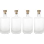 Set of 4 glass bottles 500 ml with cork closure – Matte glass liqueur bottles...
