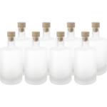 Set of 8 glass bottles 500 ml with cork closure – matte glass liqueur bottles...