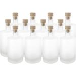 Set of 12 500 ml glass bottles with cork closure – matte glass liqueur bottle...