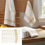 10er-Set Geschirrtücher aus 100% Baumwolle, 50x70 cm - Gelb Kariert - Saugsta...