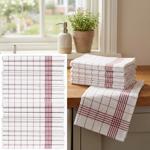 20er-Set Geschirrtücher aus 100% Baumwolle, 50x70 cm - Rot Kariert - Saugstar...