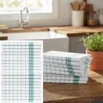 20er-Set Geschirrtücher aus 100% Baumwolle, 50x70 cm - Grün Kariert - Saugsta...