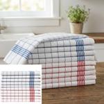 10er-Set Geschirrtücher aus 100% Baumwolle, 50x70 cm - Rot/Blau Kariert - Sau...