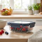 Contenitore per alimenti in vetro borosilicato da 640 ml – Vetro zigrinato el...