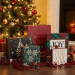 Set scatole regalo di Natale, 5 pezzi, scatole quadrate in cartone robusto in...