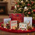 Set de 5 belles boîtes cadeaux de Noël en papier – boîtes colorées pour cadea...