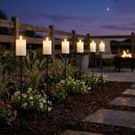 6er-Set Solar LED Kerze mit Erdspiess gelb flackernd: Outdoor Garten-Deko, sc...