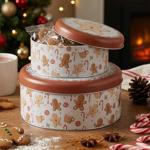 Edles Vorratsdosen-2er-Set: Lebkuchen-Dosen aus Blech für Gebäck, Kekse & Plä...