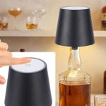 Élégante lampe-bouteille rechargeable noire : dimmable – 3 couleurs de lumièr...
