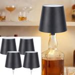 Lot de 4 élégantes lampes-bouteilles à batterie noires: dimmables – 3 couleur...