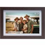 10.1“ Wi‑Fi photo frame dark MDF wood: Brilliant IPS touch display, Frameo ap...
