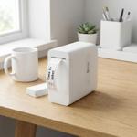 Mobile mini Bluetooth thermal printer white: label printer, compact label pri...