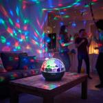 Lumière de disco avec haut-parleur Bluetooth, son stéréo 2x3W, 3 modes lumine...