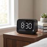 Digital alarm clock with Bluetooth 5.3 speaker, dual alarm and dimmable LCD d...