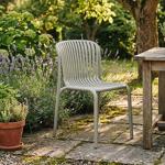 Stackable garden chair in beige, modern plastic chair in Bauhaus design – erg...