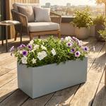Blumentopf Rechteckig 58cm in Beton-Grau, Pflanzkasten 35L aus Kunststoff für...