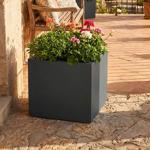 Blumentopf Quadratisch 47cm in Anthrazit, Pflanzkasten 51L aus Kunststoff für...
