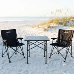 Campinggarnitur 3-teilig Set mit quadratischem Campingtisch und 2 Klappstühle...