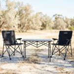 Campinggarnitur 3-teilig Set mit rechteckigem Campingtisch und 2 Klappstühlen...