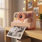 Kinder-Druckkamera mit Bluetooth, Rosa: Sofortbildkamera mit Thermodruck für ...