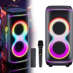 Powerful Bluetooth party speaker with 100W RMS, TWS, LED light show, micropho...