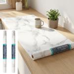 2er-Set Hochwertige Klebefolie Weisser Marmor – Moderne Dekofolie, selbstkleb...