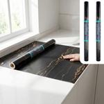 2er-Set Hochwertige Klebefolie Schwarzer Marmor – Moderne Dekofolie, selbstkl...