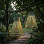 Set of 2 decorative LED solar lanterns for outdoor use, modern green garden l...