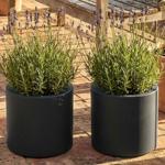 Lot de 2 pots de fleurs ronds modernes Ø38 cm anthracite, bac de plantation 1...