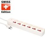6-fach Steckdosenleiste Typ 13 – Weiss – Jede Steckdose einzeln schaltbar – M...