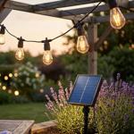 Catena luminosa solare LED bianco caldo 8 m: 10 lampadine, IP44 resistente al...