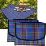 2er-Set Picknickdecke in Blau kariert (150x130 cm), wasserabweisend – Leicht,...